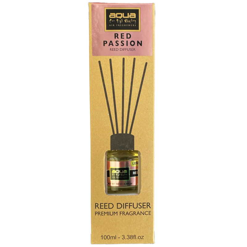 Aqua - Αρωματικό Χώρου Red Passion Home Reed Diffuser με 6 Στικς Aqua 100 ml - 1 τμχ (10-822/AQ)