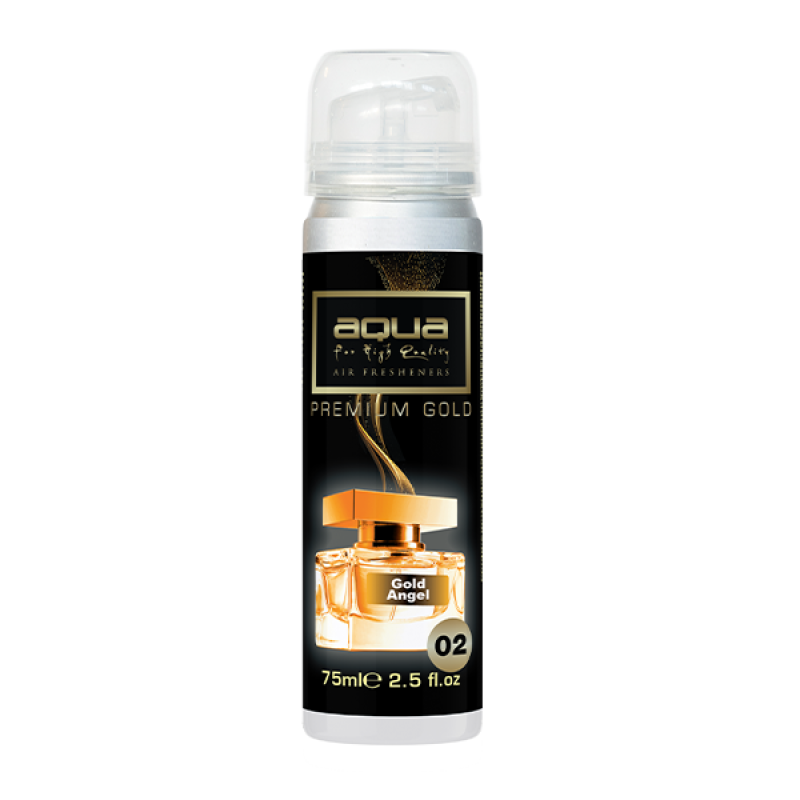 Aqua - ΑΡΩΜΑΤΙΚΟ ΑΥΤΟΚΙΝΗΤΟΥ ΣΕ ΣΠΡΕΙ (SPRAY) ΜΕ ΑΡΩΜΑ GOLD ANGEL PREMIUM GOLD SERIES 75ml AQUA - 1 TEM. (10-779/AQ)