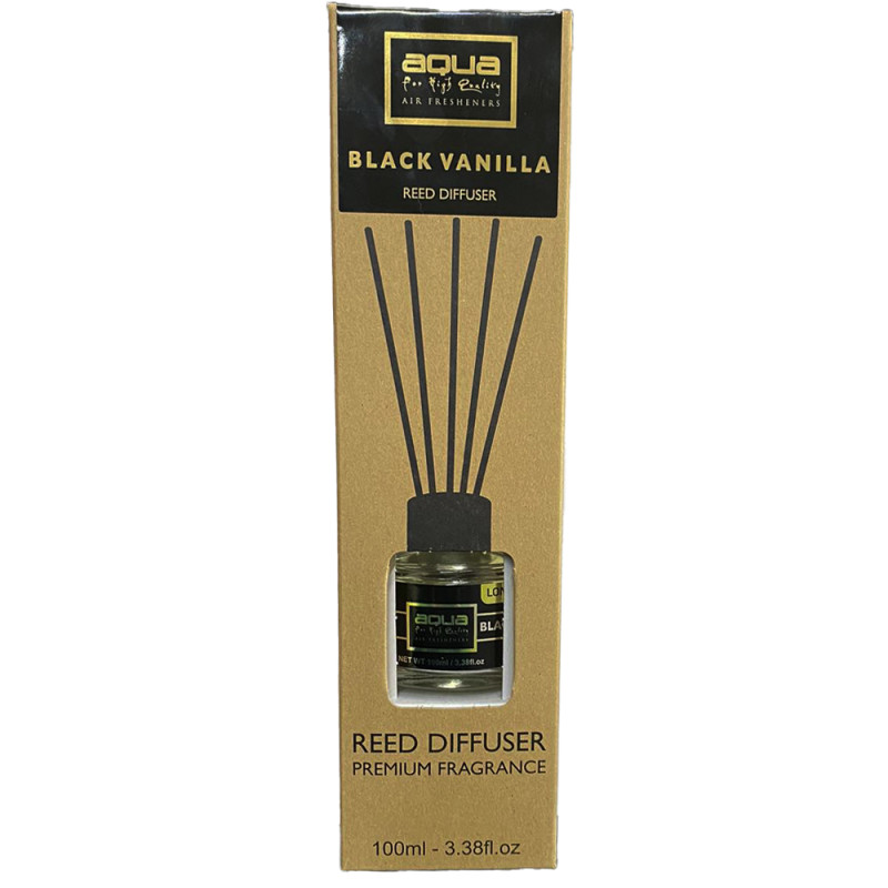 Aqua - Αρωματικό Χώρου Black Vanilia Home Reed Diffuser με 6 Στικς Aqua 100 ml - 1 τμχ (10-823/AQ)