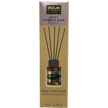 Aqua - Αρωματικό Χώρου Juicy Bubblegum Home Reed Diffuser με 6 Στικς Aqua 100 ml - 1 τμχ (10-846/AQ)