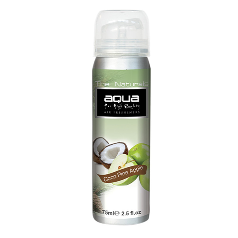 Aqua - ΑΡΩΜΑΤΙΚΟ ΑΥΤΟΚΙΝΗΤΟΥ ΣΕ ΣΠΡΕΙ (SPRAY) ΜΕ ΑΡΩΜΑ ΚΑΡΥΔΑ & ΜΗΛΟ (COCOPINE APPLE) FRUITS SERIES 75ml AQUA - 1 TEM. (10-250/AQ)