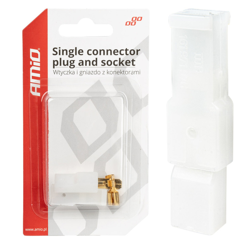 Amio - ΦΙΣΑ ΣΥΝΔΕΣΗΣ ΚΑΛΩΔΙΩΝ ΜΙΑΣ ΥΠΟΔΟΧΗΣ ΜΕ ΠΛΑΣΤΙΚΟ ΚΟΥΜΠΩΜΑ - 1 σετ. (03511/AM)