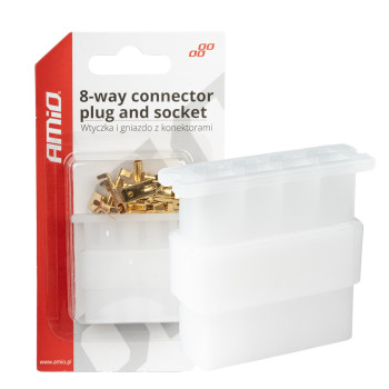 Amio - ΦΙΣΑ ΣΥΝΔΕΣΗΣ ΚΑΛΩΔΙΩΝ 8 ΥΠΟΔΟΧΩΝ ΜΕ ΠΛΑΣΤΙΚΟ ΚΟΥΜΠΩΜΑ - 1 σετ. (03516/AM)