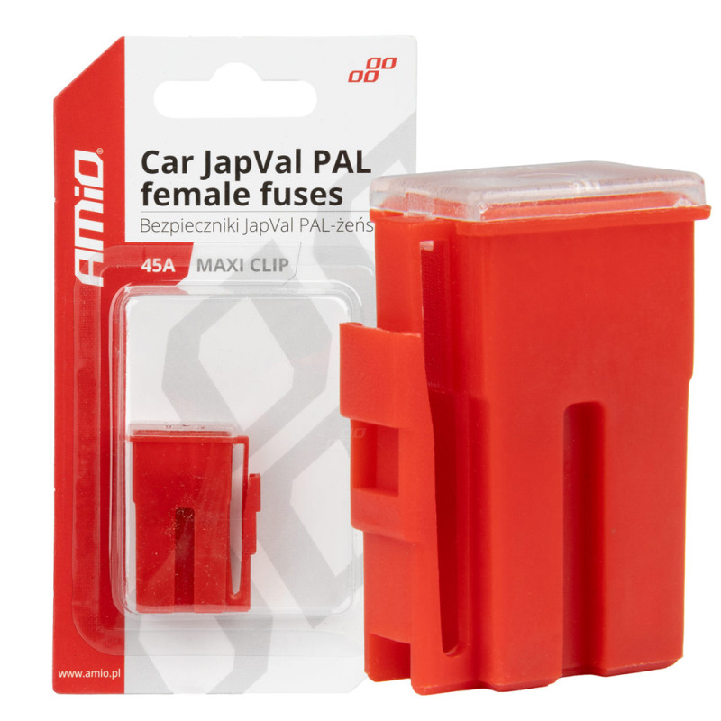 Amio - ΑΣΦΑΛΕΙΕΣ JapVal PAL ΘΗΛΥΚΕΣ 45A ΣΕ ΚΟΚΚΙΝΟ ΧΡΩΜΑ - 2 Τεμ. (03414/AM)