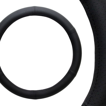 Amio - Κάλυμμα Τιμονιού Μαύρο από Δερματίνη 37-39cm για καθημερινή άνεση και σταθερό κράτημα με εύκολη εφαρμογή χωρίς κόπο - 1 Τεμ. (01766/AM)