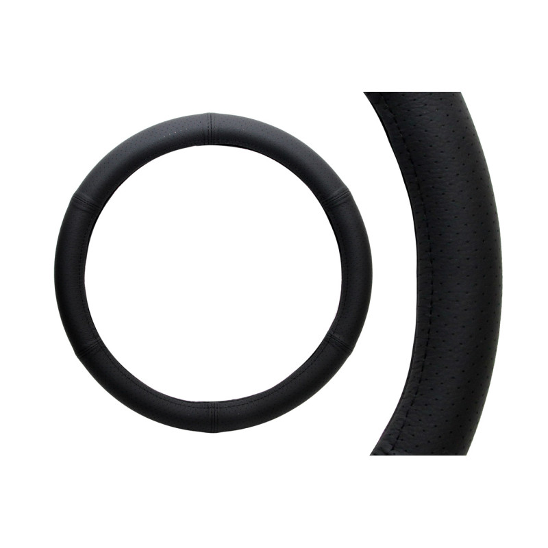 Amio - Κάλυμμα Τιμονιού Μαύρο από Δερματίνη 37-39cm για καθημερινή άνεση και σταθερό κράτημα με εύκολη εφαρμογή χωρίς κόπο - 1 Τεμ. (01766/AM)
