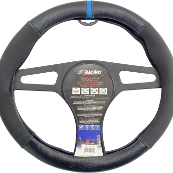 ΚΑΛΥΜΜΑ ΤΙΜΟΝΙΟΥ SPORTY CARBON LOOK ΜΑΥΡΟ/ΜΠΛΕ ΟΙΚΟΛΟΓΙΚΟ ΔΕΡΜΑ 37-39cm SIMONI RACING  - 1 τεμ.