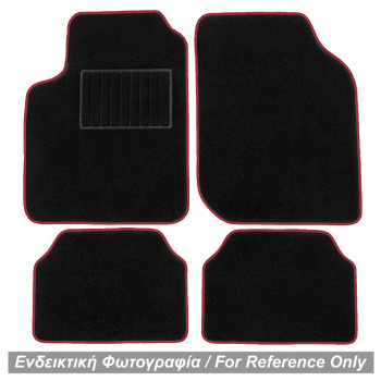 ΠΑΤΑΚΙΑ ΜΟΚΕΤΑ ΓΙΑ CITROEN C1/PEUGEOT 107 2005-2014 (ΜΑΥΡΟ ΜΕ ΚΟΚΚΙΝΟ ΡΕΛΙ) - 4 ΤΕΜ.