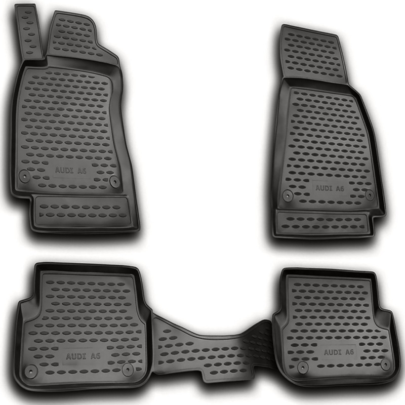 ΠΑΤΑΚΙΑ ΣΕ ΣΚΑΦΗ TPE ΛΑΣΤΙΧΟ ΓΙΑ AUDI A6 2006-2011  ΣΕ ΑΝΘΡΑΚΙ ΣΚΟΥΡΟ ΓΚΡΙ ΧΡΩΜΑ NOVLINE - 4 ΤΕΜ.