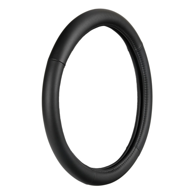 Lampa Κάλυμμα Τιμονιού Αυτοκινήτου Classic Premium 30/34εκ. Άοσμο με διάτρητες λαβές Ultra soft Skeentex Μαύρο με Μαύρη Ραφή 1-τεμ. (L3315.3)