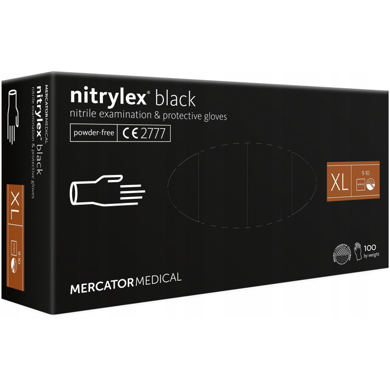 Amio - ΓΑΝΤΙΑ ΝΙΤΡΙΛΙΟΥ MERCATOR NITRYLEX BASIC ΣΕ ΜΑΥΡΟ ΧΡΩΜΑ ΧLARGE (ΧL) - 100 Τεμ. (MER13529/AM)