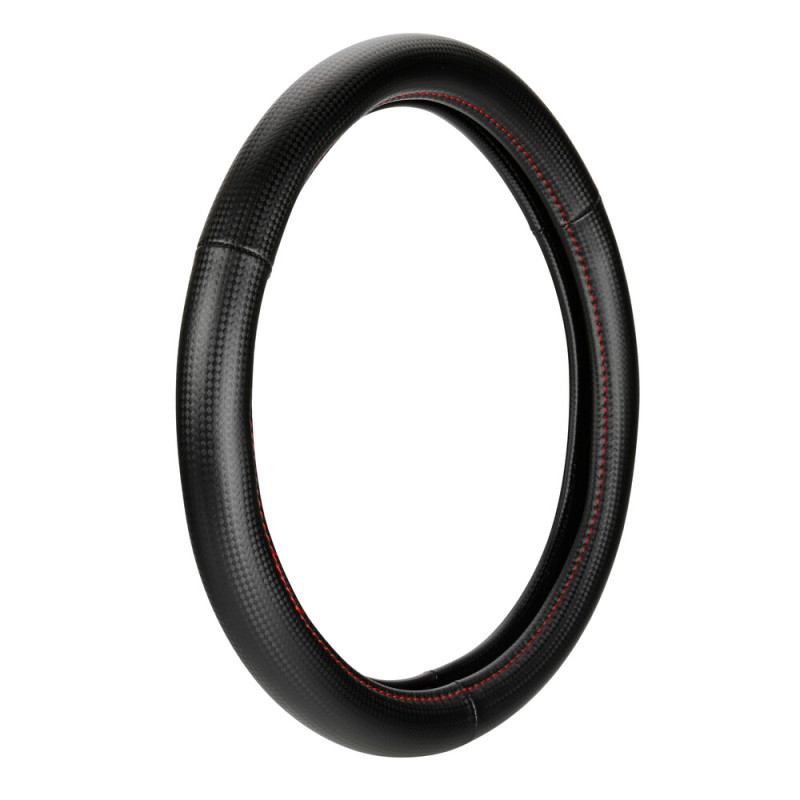 Lampa Κάλυμμα Τιμονιού Αυτοκινήτου Racing Premium 35-37εκ. Άοσμο ανάγλυφο από Ultra soft Skeentex Μαύρο Κόκκινο 1-τεμ. (L3316.6)