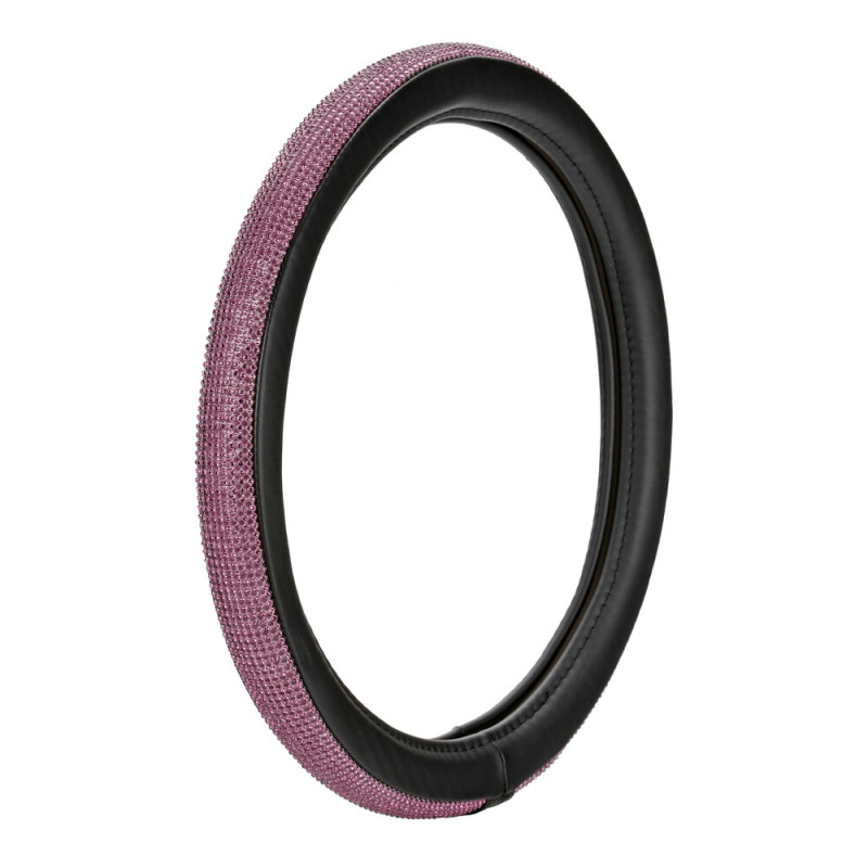 ΚΑΛΥΜΜΑ ΤΙΜΟΝΙΟΥ DIAMONDS PINK (S) 35/37cm ΣΥΝΘΕΤΙΚΟ ΔΕΡΜΑ SKEENTEX ΜΑΥΡΟ/POZ LAMPA  - 1 ΤΕΜ.