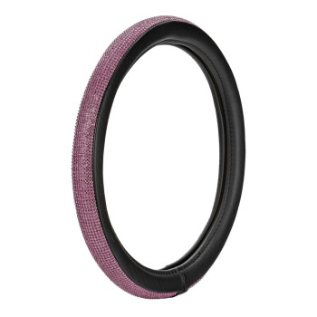 ΚΑΛΥΜΜΑ ΤΙΜΟΝΙΟΥ DIAMONDS PINK (Μ) 37/39cm ΣΥΝΘΕΤΙΚΟ ΔΕΡΜΑ SKEENTEX ΜΑΥΡΟ/POZ LAMPA  - 1 ΤΕΜ.