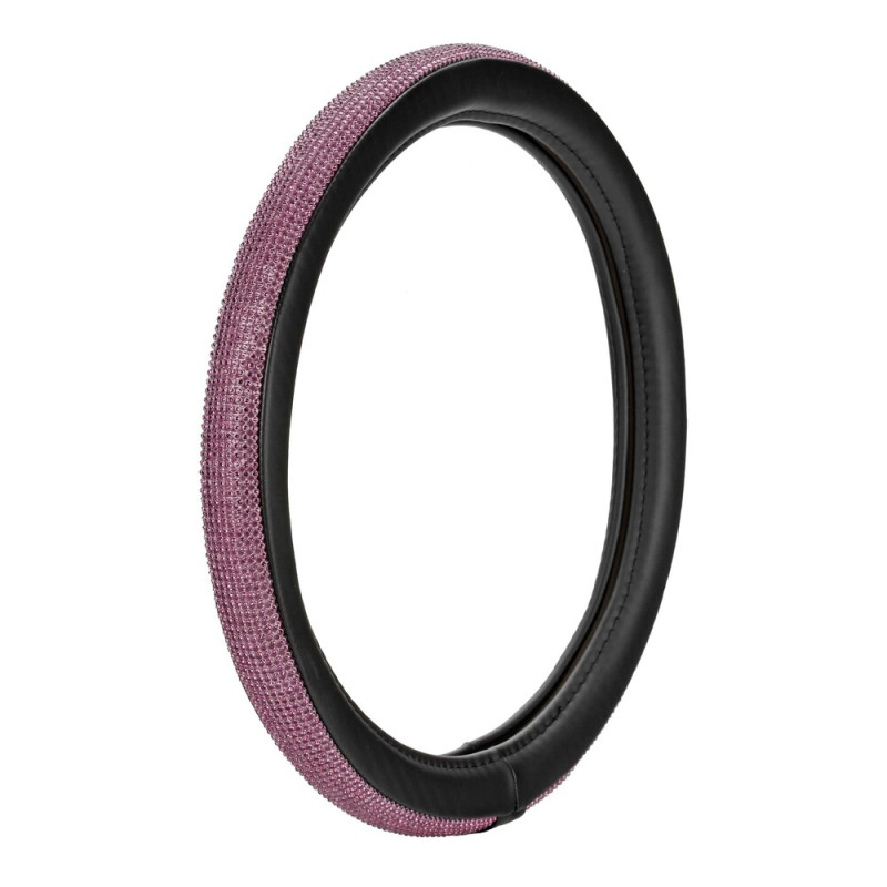 ΚΑΛΥΜΜΑ ΤΙΜΟΝΙΟΥ DIAMONDS PINK (Μ) 37/39cm ΣΥΝΘΕΤΙΚΟ ΔΕΡΜΑ SKEENTEX ΜΑΥΡΟ/POZ LAMPA  - 1 ΤΕΜ.