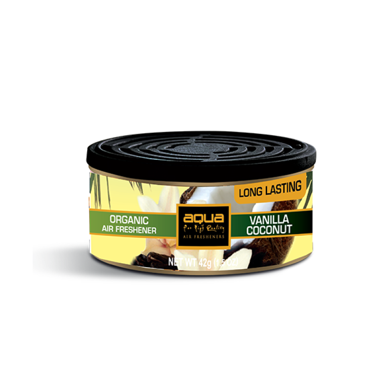 Aqua - ΑΡΩΜΑΤΙΚΟ ΑΥΤΟΚΙΝΗΤΟΥ ΣΕ ΚΟΝΣΕΡΒΑ ΜΕ ΑΡΩΜΑ ΝΑΝΙΛΙΑ & ΚΑΡΥΔΑ (VANILLA & COCONUT) ORGANIC CAN AQUA - 1 τεμ. (10-1096/AQ)