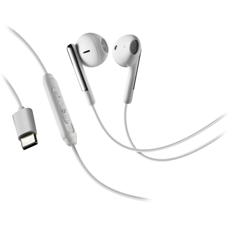 ΑΚΟΥΣΤΙΚΑ ΜΕ ΜΙΚΡΟΦΩΝΟ FLOW JACK ΛΕΥΚΟ ΧΡΩΜΑ ΜΕ ΚΑΛΩΔΙΟ TYPE-C 120cm LAMPA - 1 ΤΕΜ.