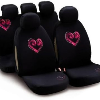 Bottari - ΚΑΛΥΜΜΑΤΑ ΚΑΘΙΣΜΑΤΩΝ ΜΑΥΡΑ ΡΟΖ ΚΑΡΔΙΕΣ BOTTARI - 1 σετ. (ΒΟΤ29002)