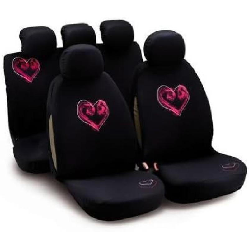 Bottari - ΚΑΛΥΜΜΑΤΑ ΚΑΘΙΣΜΑΤΩΝ ΜΑΥΡΑ ΡΟΖ ΚΑΡΔΙΕΣ BOTTARI - 1 σετ. (ΒΟΤ29002)