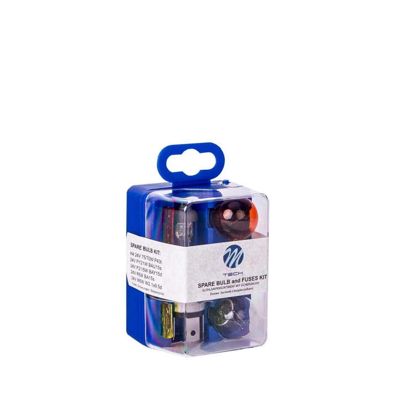 ΑΝΤΑΛΛΑΚΤΙΚΟ KIT ΣΕ ΠΛΑΣΤΙΚΟ ΚΟΥΤΙ H4 24V 70W/PY21W 24V/P21/5W 24V/R5W 24V/W5W (T10) 24V  M-TECH - 5 ΤΕΜ.