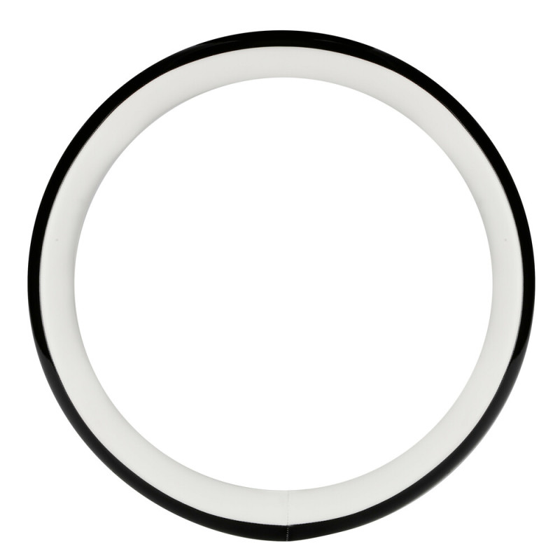 Lampa - Κάλυμμα Τιμονιού AURA (M) 37/39cm Μαύρο ένθετο με γυαλάδα / Λευκό άοσμο μαλακό Skeentex - 1 τεμ. (L3290.6)