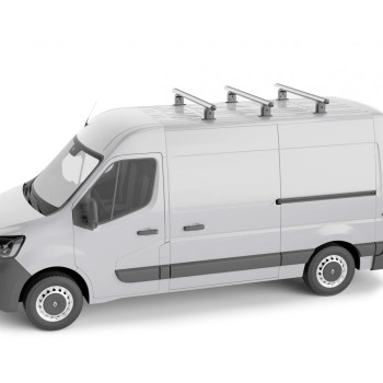 MENABO Πλήρες Σετ με Τέσσερις (4) Μπάρες Οροφής Αλουμινίου Airdyn και Άκρα Τοποθέτησης για Opel Vivaro C (L1) 2019> Επαγγελματικό Όχημα – 4 τεμ. (4*10320/MB+4*13570/MB)