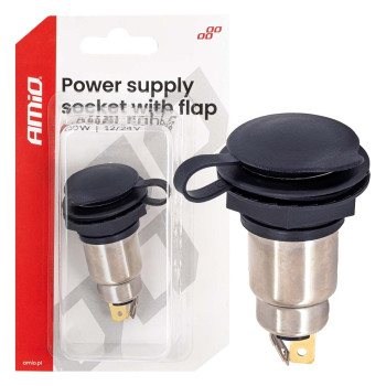 Amio - Πρίζα Τροφοδοσίας με Καπάκι 12V / 24V – 250W - 1 τεμ. (04462/AM)