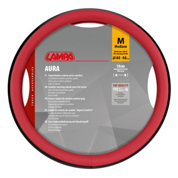 Lampa - Κάλυμμα Τιμονιού Φορτηγού Aura Skeentex Κόκκινο Μέγεθος M ?44–46cm Ultra-Soft, Αντιολισθητικό, Φάρδος 10cm - 1 τεμ. (L9707.9)