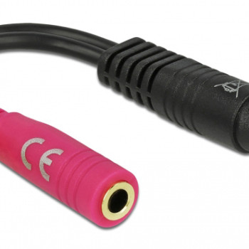 DELOCK καλώδιο 3.5mm σε 2x 3.5mm 65344, OMTP, 10cm, μαύρο