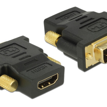 DELOCK αντάπτορας DVI 24+1 σε HDMI 65466, 4K, gold-plated, μαύρος