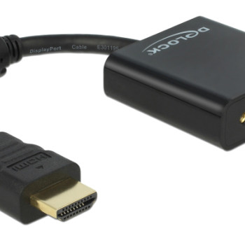 DELOCK αντάπτορας HDMI σε VGA 65512, 1080p, μαύρος