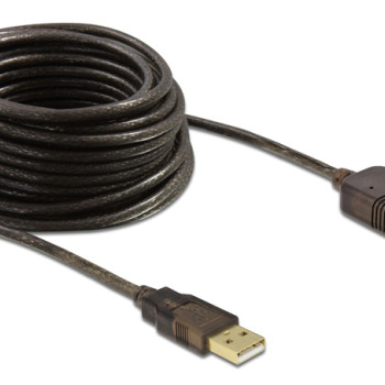 DELOCK καλώδιο USB 2.0 αρσενικό σε θηλυκό 82308, active, 5m, μαύρο