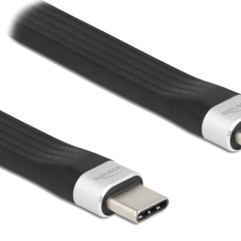 DELOCK καλώδιο USB 3.2 Gen 2 Type-C 85770, 10Gbps, 3A, FPC, flat, 13.5cm