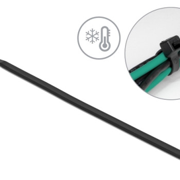 DELOCK Δεματικά καλωδίων 19187, 150x3.6mm, μαύρα, 100τμχ