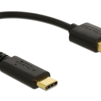 DELOCK καλώδιο USB σε USB-C 85354, 3A, 22AWG, 0.15m, μαύρο