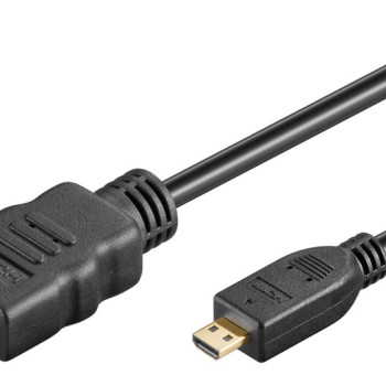 GOOBAY καλώδιο micro HDMI σε HDMI 53787 με Ethernet, 4K/60Hz, 5m, μαύρο