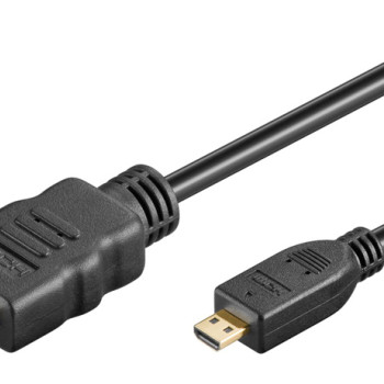 GOOBAY καλώδιο micro HDMI σε HDMI 53784 με Ethernet, 4K/60Hz, 1.5m, μαύρο