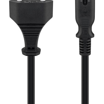 GOOBAY καλώδιο τροφοδοσίας Euro 95039, 2x 0.75mm², 5m, μαύρο