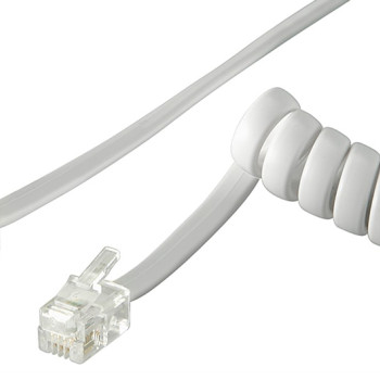 GOOBAY καλώδιο τηλεφώνου 68601, spiral, RJ10 4P4C, CCA, 4m, λευκό