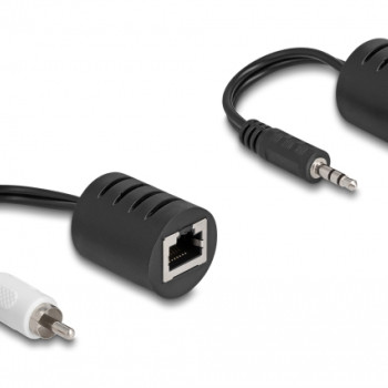 DELOCK audio extender 87859 3.5mm σε RCA, μέσω καλωδίου RJ45, έως 50m