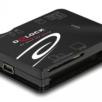 DELOCK card reader 91007 για Micro SD/SD/CF/MS/xD/M2, μαύρο