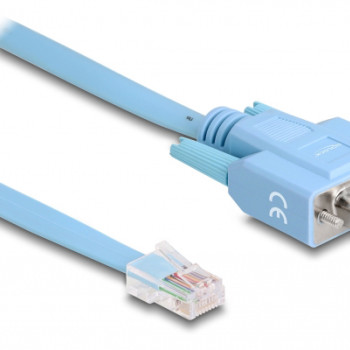 DELOCK καλώδιο serial RS-232 DB9 σε RJ45 63353, 1m, μπλε
