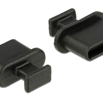 DELOCK κάλυμμα προστασίας για θύρα USB-C 64013 με λαβή, μαύρο, 10τμχ