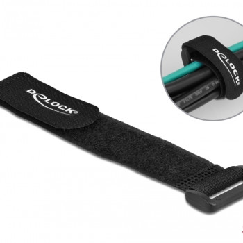 DELOCK ιμάντες τύπου velcro 19531, 190 x 25mm, μαύρος, 5τμχ