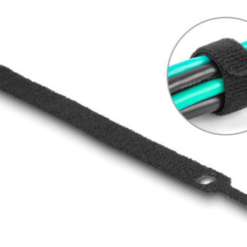 DELOCK δεματικά καλωδίων 19010, τύπου velcro, 12x150mm, μαύρα, 10τμχ