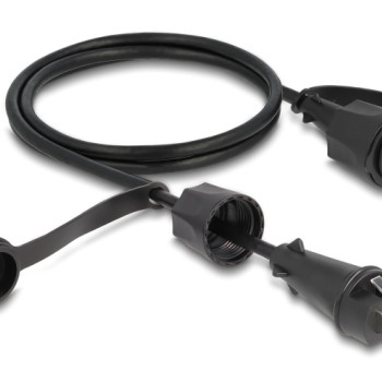 DELOCK καλώδιο δικτύου 80166, CAT 6 STP, με καπάκι, IP68, 1m, μαύρο