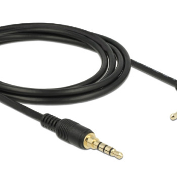 DELOCK καλώδιο 3.5mm 85613, γωνιακό, 24AWG, gold plated, 2m, μαύρο