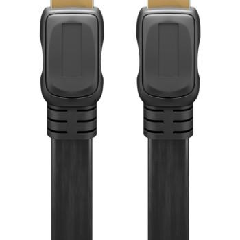GOOBAY καλώδιο HDMI 2.0 61281, Ethernet, flat, 4K/60Hz 18 Gbps, 5m, μαύρο