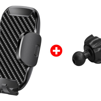 POWERTECH βάση smartphone για αεραγωγό αυτοκινήτου BNDL-0155, μαύρη