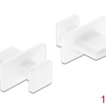 DELOCK κάλυμμα προστασίας για θύρα USB-C 64097 με λαβή, λευκό, 10τμχ
